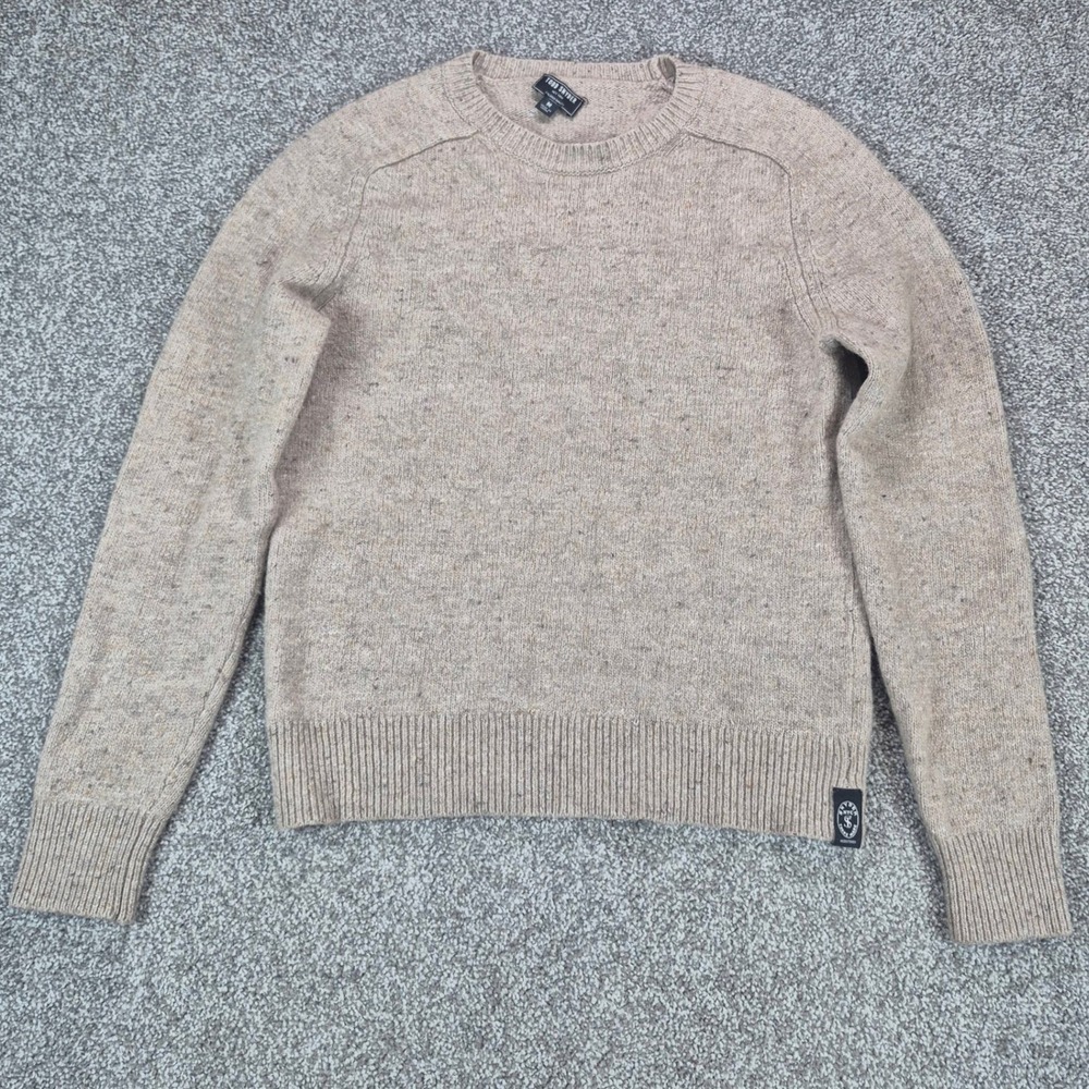 Todd Snyder Sweater Mens Medium (Fits Small) Brown Wool Blend Donegal Crewneck